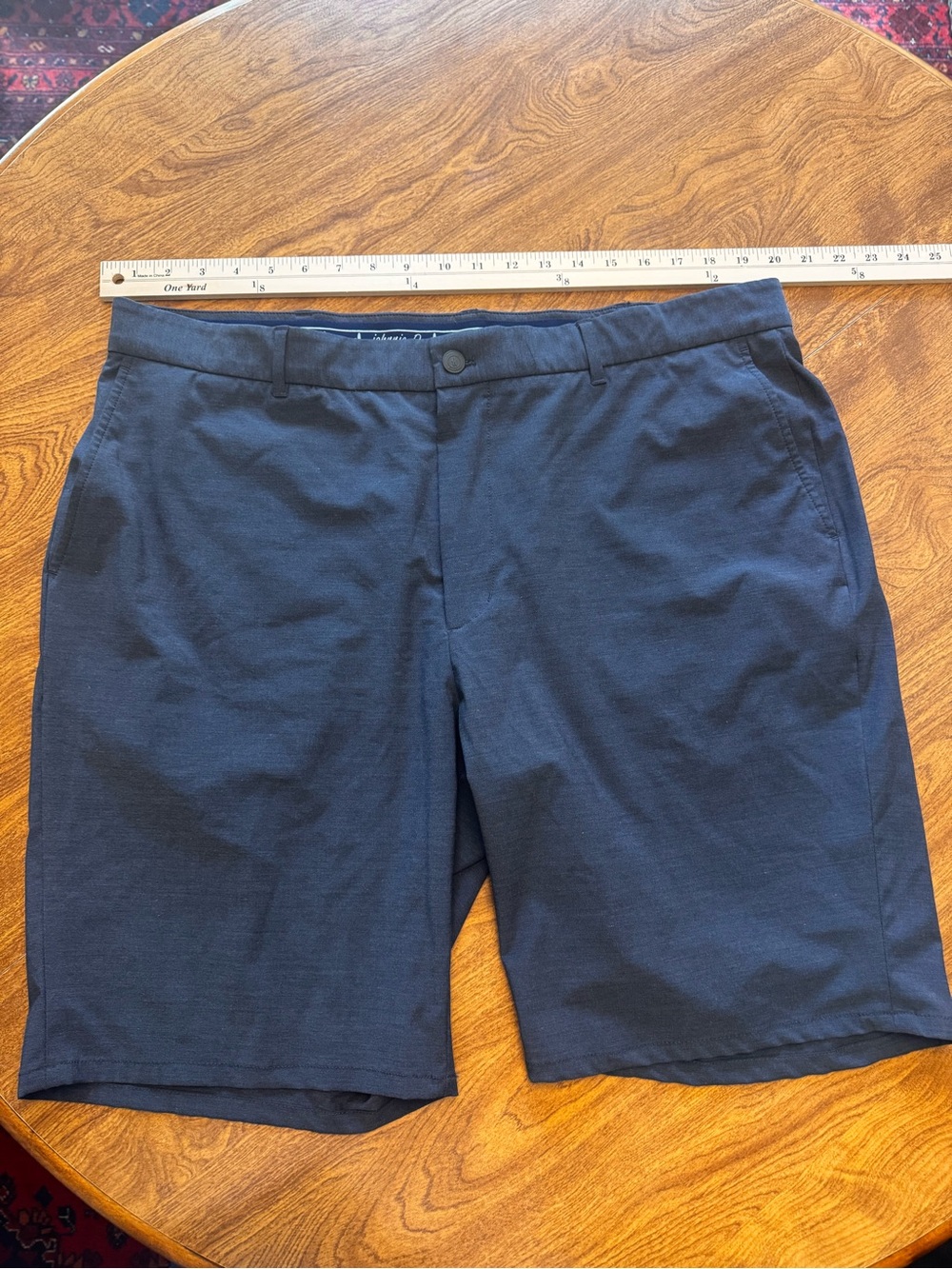 johnnie-O Navy Flat Front Performance Shorts